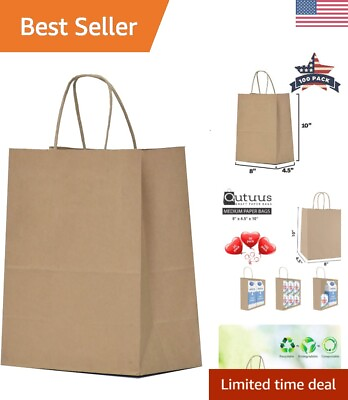 #ad #ad Bulk Brown Paper Gift Bags with Handles 100 pcs Retail Craft Shopping Bags $45.99