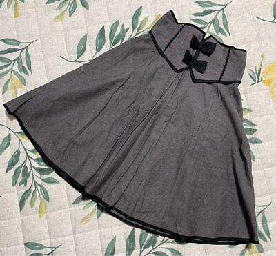 #ad axes femme POETIQUE High waisted skirt grey Ribbon cute kawaii Lolita Japan $44.00