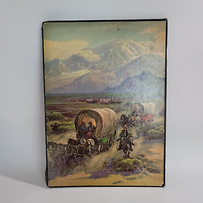 #ad Vintage Western J.L. Hansen Ideal Photo Scrapbook Album Horse Wagons 16quot; X 11.5quot; $24.95