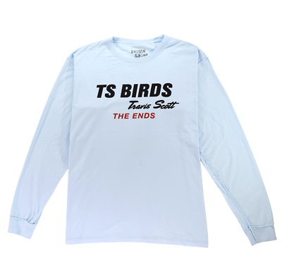 #ad Travis Scott TS Birds The Ends Long Sleeve Tee Blue TSCJ LS019 Mens Size S XXL $45.00