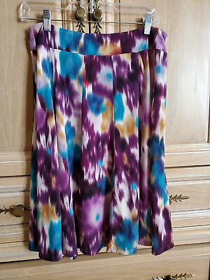 #ad Ladies Cute Midi Skirt Great Colors Preowned Sz: M Very Pretty amp; Flattering $13.50