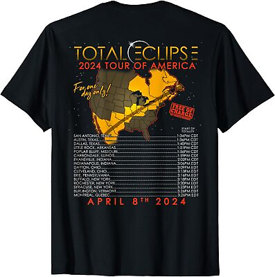 #ad Total Solar Eclipse 2024 Tour Of America 04.08.24 Unisex T Shirt $19.99