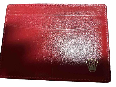 #ad Rolex Watch Certificate Warranty Card Case Holder Leather Red Unused $32.00