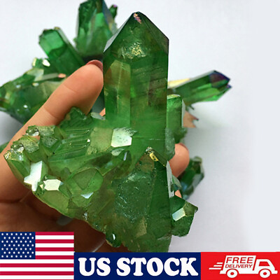 #ad Natural Green Crystal Cluster Quartz Crystal Gem Stone Healing Mineral Reiki USA $8.99