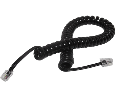 #ad Telephone Handset Cord 4P4C RJ9 Landline Phone Cross wired Cable Black C $7.99