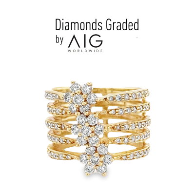 #ad AIG Certified 1.60 CT Natural Diamond Ring Round Brilliant Cut 14K Yellow Gold $1040.25