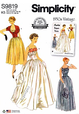 #ad Simplicity 9819 Misses#x27; One Piece Dresses Jacket Vintage 50s Sewing Pattern $10.95