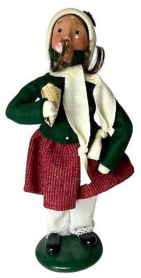 #ad Vintage 1994 Byers Choice Girl Carrying Holdng Roasted Chestnuts Holly Hat $45.95