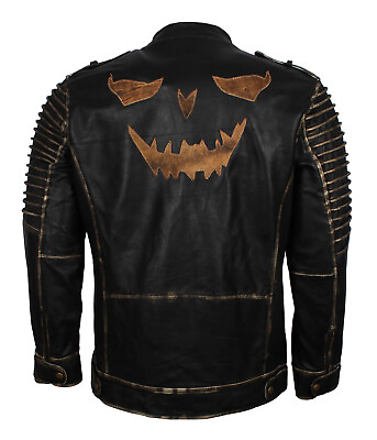#ad Joker Killing Jacket Suicide Squad Mens Real Leather Halloween Cosplay Costume $129.99