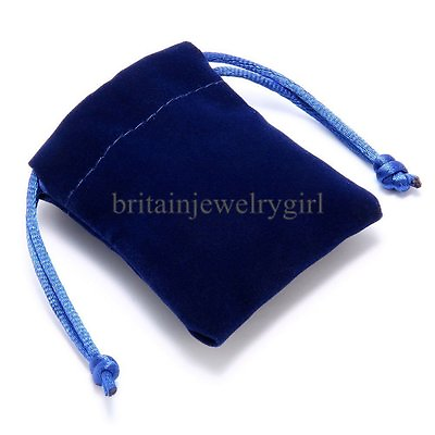 #ad Wholesale 10pcs Lot 2quot;x2.75quot; Small Blue Velvet Pouch Jewelry Wedding Gift Bags $10.89