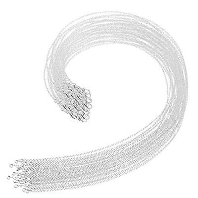 #ad 30 Pack Chain Necklace Bulk Jewelry Making Chains Silver Plated $15.20
