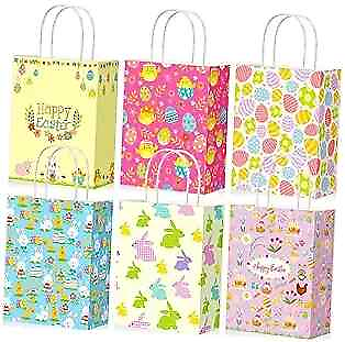#ad #ad 24 Pieces Easter Gift Bags Bulk Easter Party Bags Supplies Easter Paper Bags $22.20