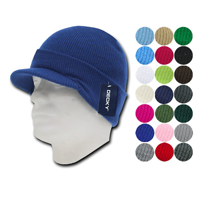 #ad Decky Beanies GI Caps Hats Visor Ski Thick Warm Winter Skully Unisex Knit Cuffed $11.95