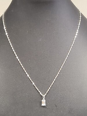 #ad 925 White Sapphire Necklace 18 20quot; $24.95