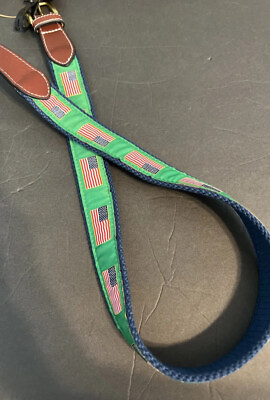 #ad Simply Southern Green USA Flag Ribbon Belt Size 36 NEW $7.99