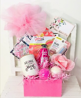 BIRTHDAY DAY GIFT BASKET 💜 HOME IS WHERE MOM IS SPA RELAXATION MOTHER $29.95