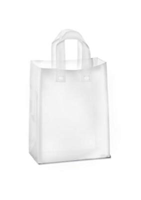 #ad Frosted Plastic Gift Bags 100 Pack 8quot; x 10quot; x 4quot; Clear Frosted Bags with Soft... $45.57