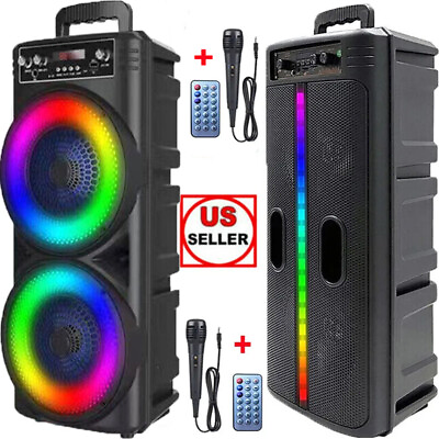#ad 6000W Portable Bluetooth Speaker Sub woofer Heavy Bass Sound System PartyRemote $36.95