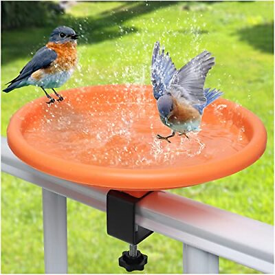#ad Deck Mount Bird Bath for Outdoor Bird Bath Bowl with Steel Clamp $29.99
