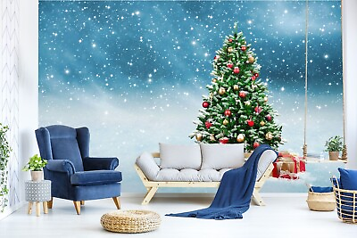 #ad 3D Snow A343 Christmas Xmas Wallpaper Wall Murals Removable Self adhesive Amy AU $379.99