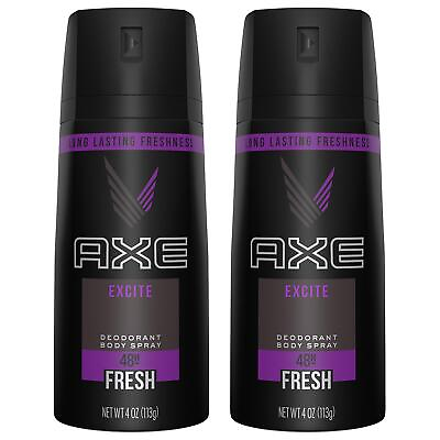 #ad AXE Body Spray for Men Excite 4 Ounce Pack of 2 $10.68