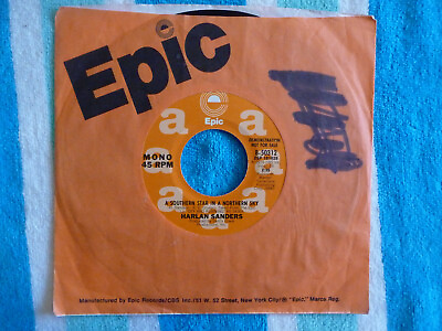 #ad HARLAN SANDERS A Southern Star In A Northern Sky 45 rpm PROMO Epic 1976 COUNTRY $2.95