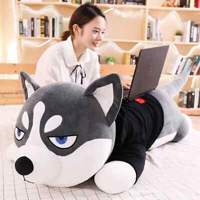 #ad 80 100cm Husky Pillow Stuffed Doll Sweater Soft Plush Toy Dog Kids Birthday Gift $42.37