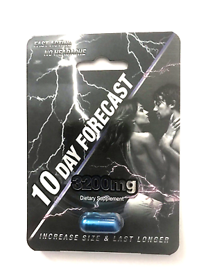 #ad 10Day FORECAST 3200mg 5 Pills Male Performance Enhancement Supplement $25.25