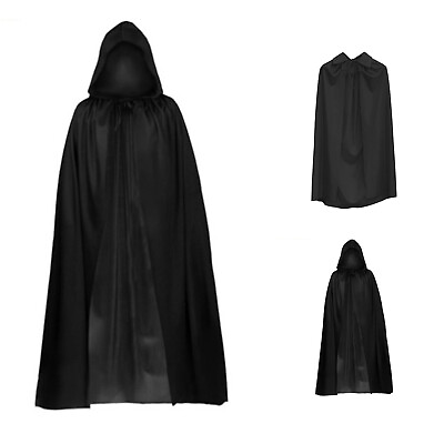 #ad Vampire Cape Cloak Hooded Cloak Medieval Witch Adults Halloween Cosplay Costume $10.29