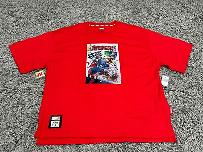 #ad NEW Marvel Disney100 Shirt Adult Medium Red Avengers Mickey Mouse amp; Friends $39.99