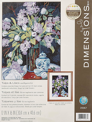 #ad Dimensions Needlecrafts Needlepoint Tulips and Lilacs $45.57