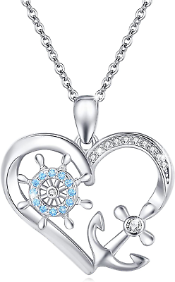#ad Anchor Pendant Necklace for Women 925 Sterling Silver Nautical Necklace Anchor J $107.97