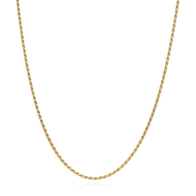 #ad Solid 18K Yellow Gold Over Silver 1.5mm Rope Chain Necklace 16quot; 24quot; $40.00