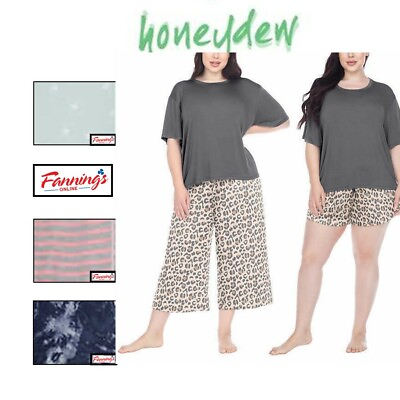 #ad Honeydew Ladies#x27; Palazzo Jersey Stretch Pajama Set 3 piece G43 $17.22