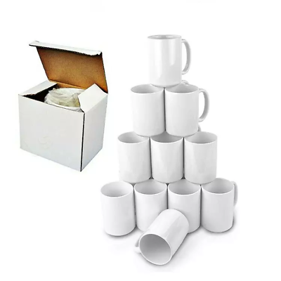 #ad 10 in a lot sublimation blank in gift box mugs size 15 OZ ceramic hot cold mug $42.00