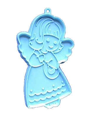 #ad Hallmark COOKIE CUTTER Christmas Vintage 1979 ANGEL BLUE Soft Plastic $8.97