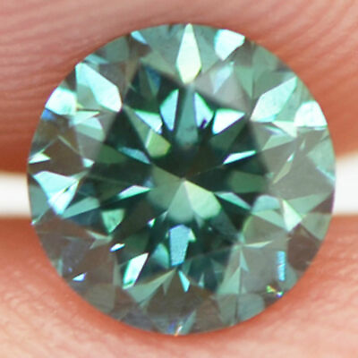 #ad Loose Diamond Round Shape Fancy Blue 0.79 Carat VS2 Certified Natural Enhanced $755.00