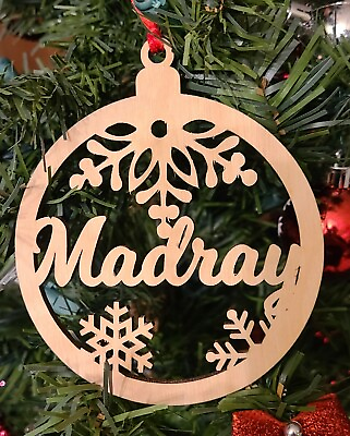 #ad Personalized Round Wooden Christmas Ornament $11.99