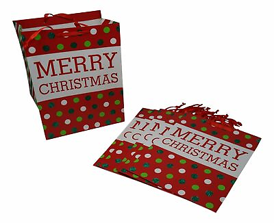 Holiday Gift Bags Large Merry Christmas with Fancy Polka Dot Flitter Gift $37.65