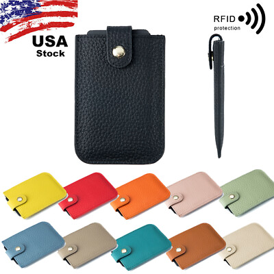 #ad RFID Blocking Leather Mens Women Mini Wallet Purse Slim ID Credit Card Holder $9.89