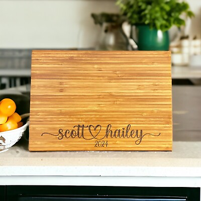 #ad Personalized Bamboo Cutting Board Engagement Gift Wedding Gift Couples Gift $24.95