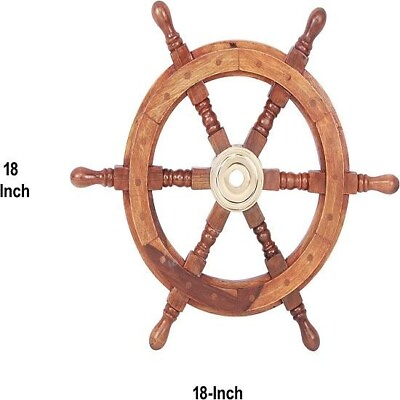 #ad VINTAGE HOME WALL DECOR GIFT WHEEL PIRATE STEERING SHIPS 24#x27;#x27; SEA BRASS BOAT $54.00
