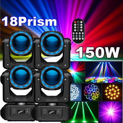 #ad 150W 18Prism Moving Head Light LED DMX RGBW Gobo Beam Stage Lighting Disco Club $219.99
