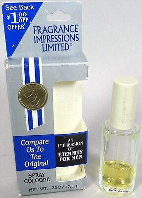 #ad An Impression of Eternity for Men Cologne Spray 1 4 oz Vtg 1980s Fragrance $7.99