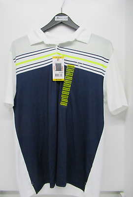 #ad Callaway Opti Dri Mens Golf Polo Shirt White Green Blue MEDIUM $24.99