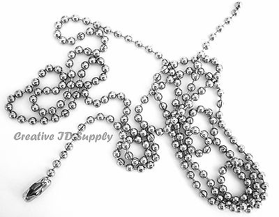 #ad LOT OF 25 Ball Chain Necklace 30quot; 2.4mm FREE SHIP $15.75