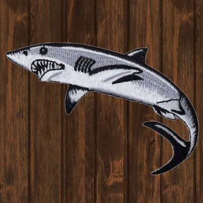 #ad Shark Embroidered Patch — Iron On $4.75