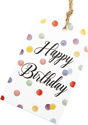 #ad Happy Birthday Gift Tags with String100Pcs Colorful Dot Happy Birthday Tags2.1 $11.75