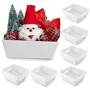 #ad #ad 20 Pcs 10 x 8quot; Baskets for Christmas Gifts Empty Kraft Cardboard Basket White $67.18