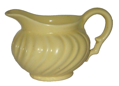 #ad Vintage Yellow Swirl Pottery Creamer. $17.50